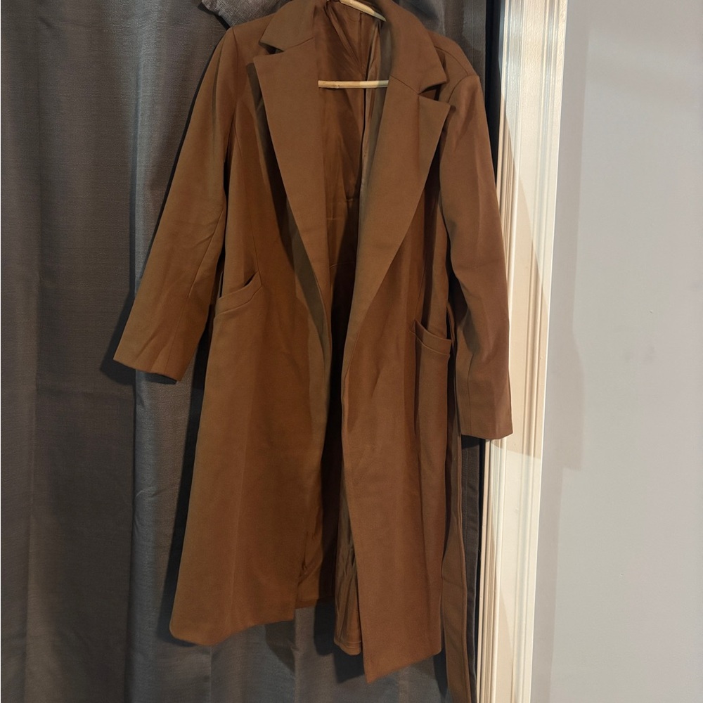Classic Brown Long Women's Trench Coat